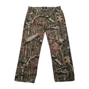 Mossy Oak Camo Pants Mens 38x30 Infinity Break Up Straight Leg Loose Hunting